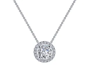 0.62 CTW Round Halo Necklace