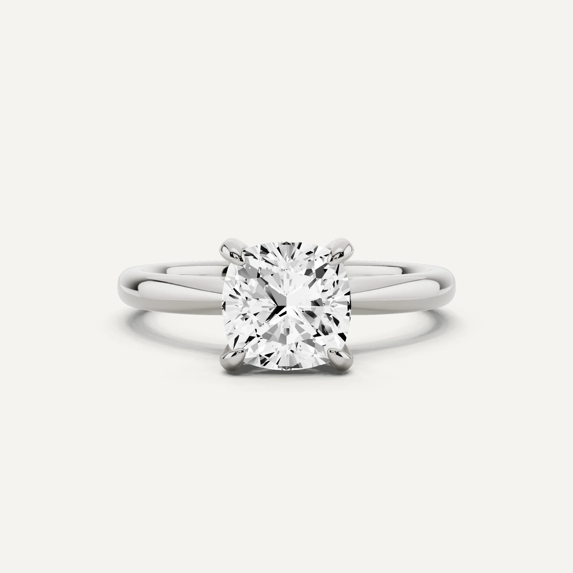 1 1/2 ctw Cushion Diamond Petite Solitaire Engagement Ring