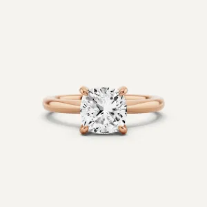 1 1/2 ctw Cushion Diamond Petite Solitaire Engagement Ring