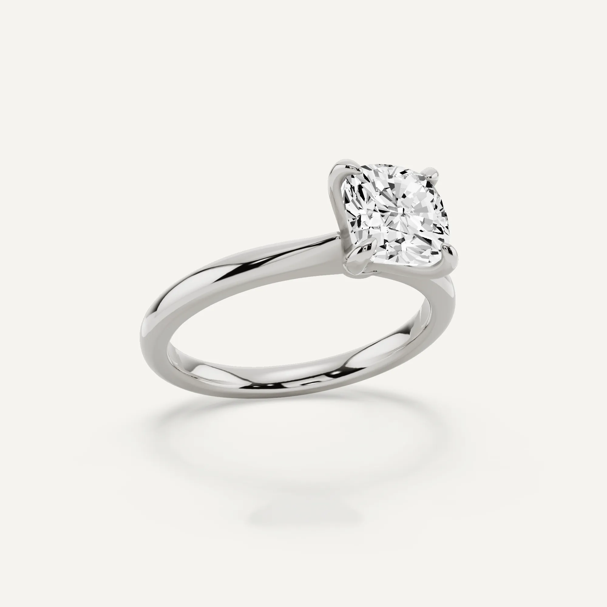 1 1/2 ctw Cushion Diamond Petite Solitaire Engagement Ring