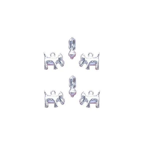 10 Pcs Silver Plated Terrier Scotty Dog 14X17mm 3D Charms Pendants