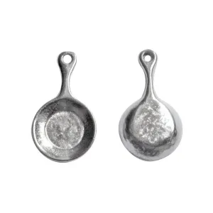 10 Pcs Tibetan Pewter Tone Frying Pan Cooking 20X12mm 3D Charms Pendants