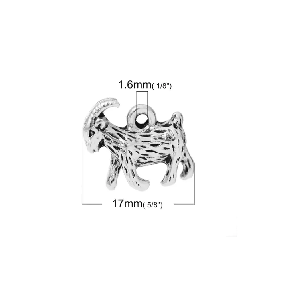 10 Pcs Tibetan Silver GOAT SHEEP 17mm x 13mm Charms Pendants, Lead & Nickel Free Metal Charms Pendants Beads