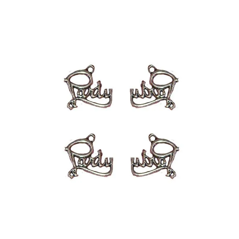 10 Pcs Tibetan Silver Party Birthday Hen Celebration 21X22mm Charms Pendants