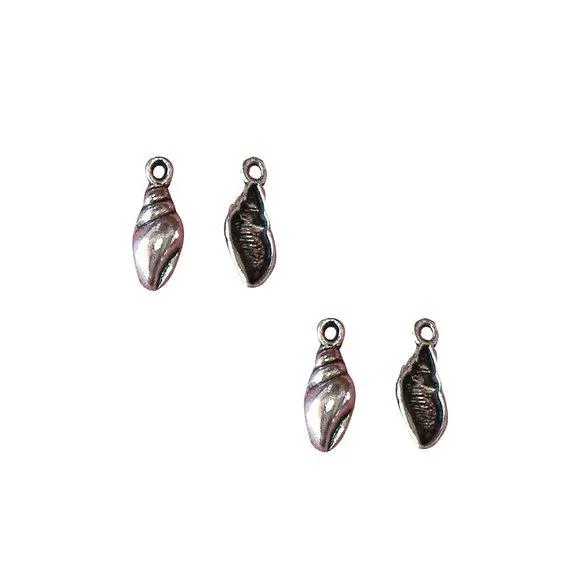 10 Pcs Tibetan Silver Seashell Spiral Conch Whelk Sea Shell 15X7mm Charms Pendants