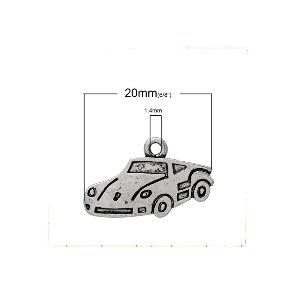 10 Pcs Tibetan Silver TRAVEL CAR 20mm Charms Pendants, Lead & Nickel Free Metal Charms Pendants Beads