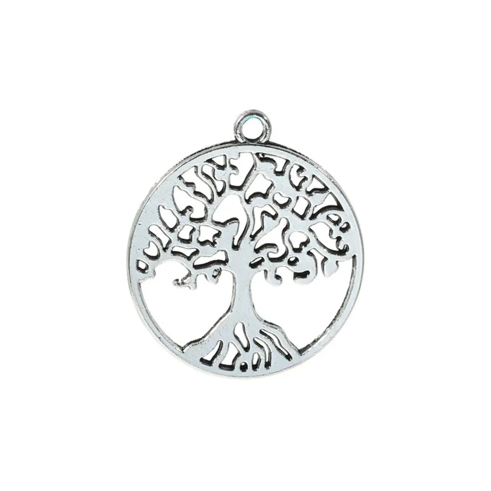 10 Pcs Tibetan Silver TREE CARVED HOLLOW 29mm x 25mm Charms Pendants, Lead & Nickel Free Metal Charms Pendants Beads