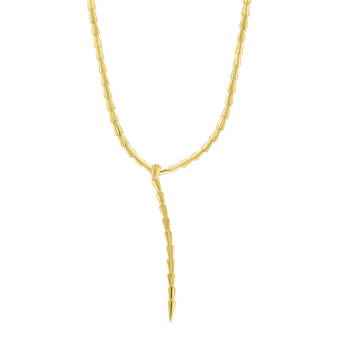 14k Gold Plated Adjustable Serpent Lariat Y-Necklace