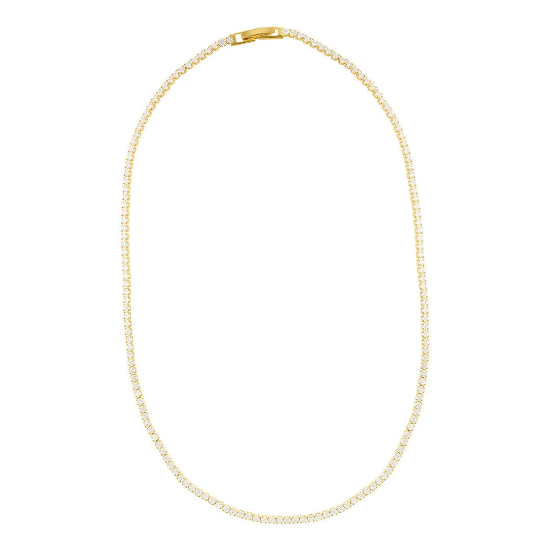 14k Gold Plated Micro Tennis Necklace