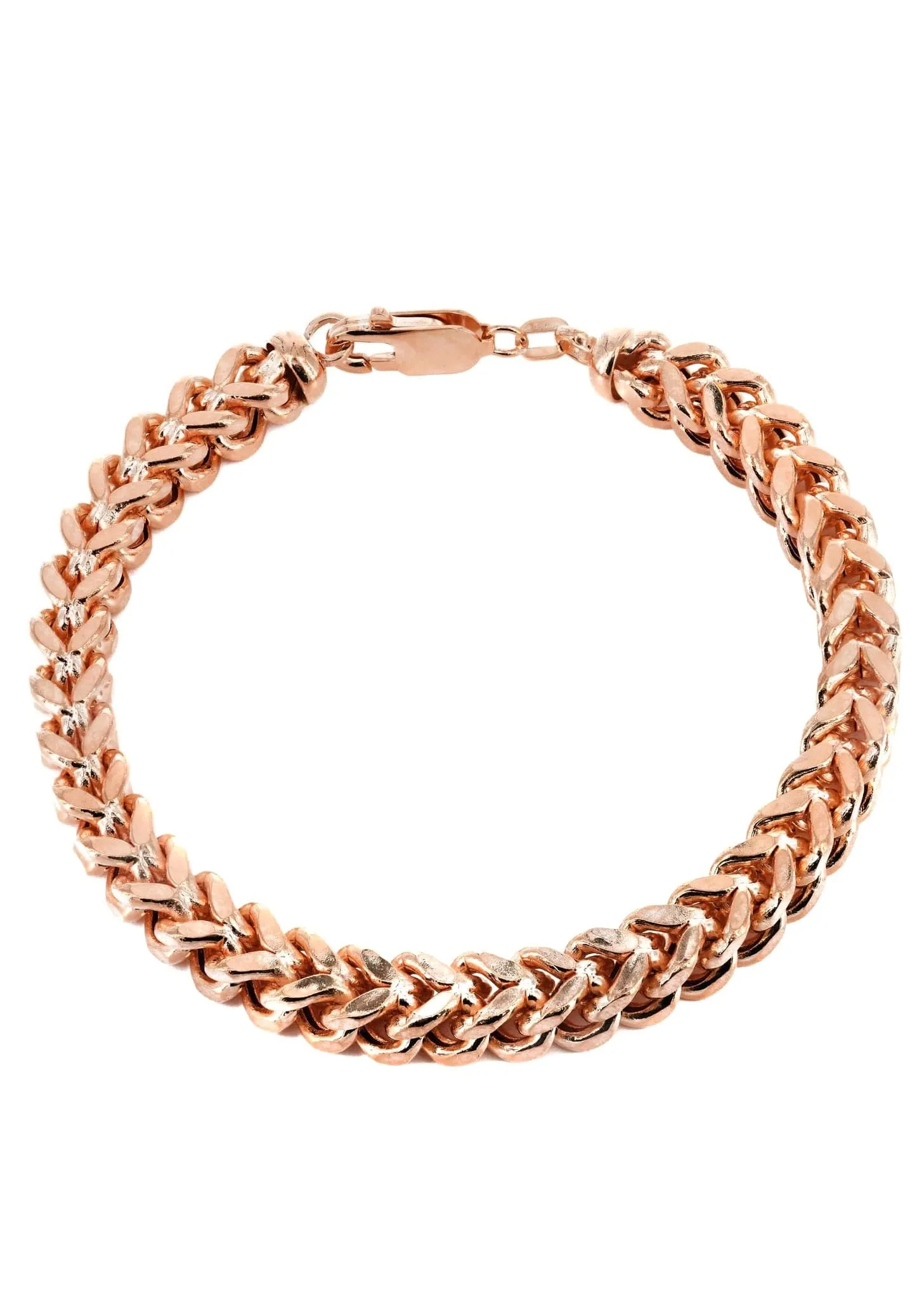 14K Rose Gold Bracelet Semi Solid  Franco