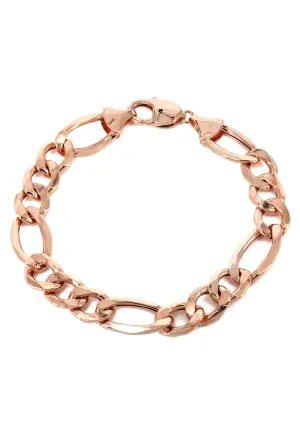 14K Rose Gold Bracelet Solid Figaro