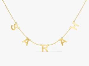 14k Solid Gold Letter Name Necklace