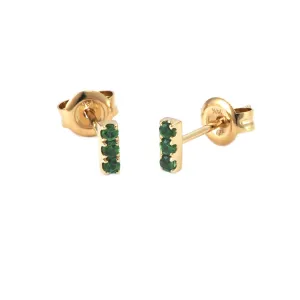 14k Tsavorite Bar Earrings