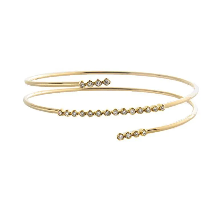 14k Yellow Gold Diamond Wrap Bracelet