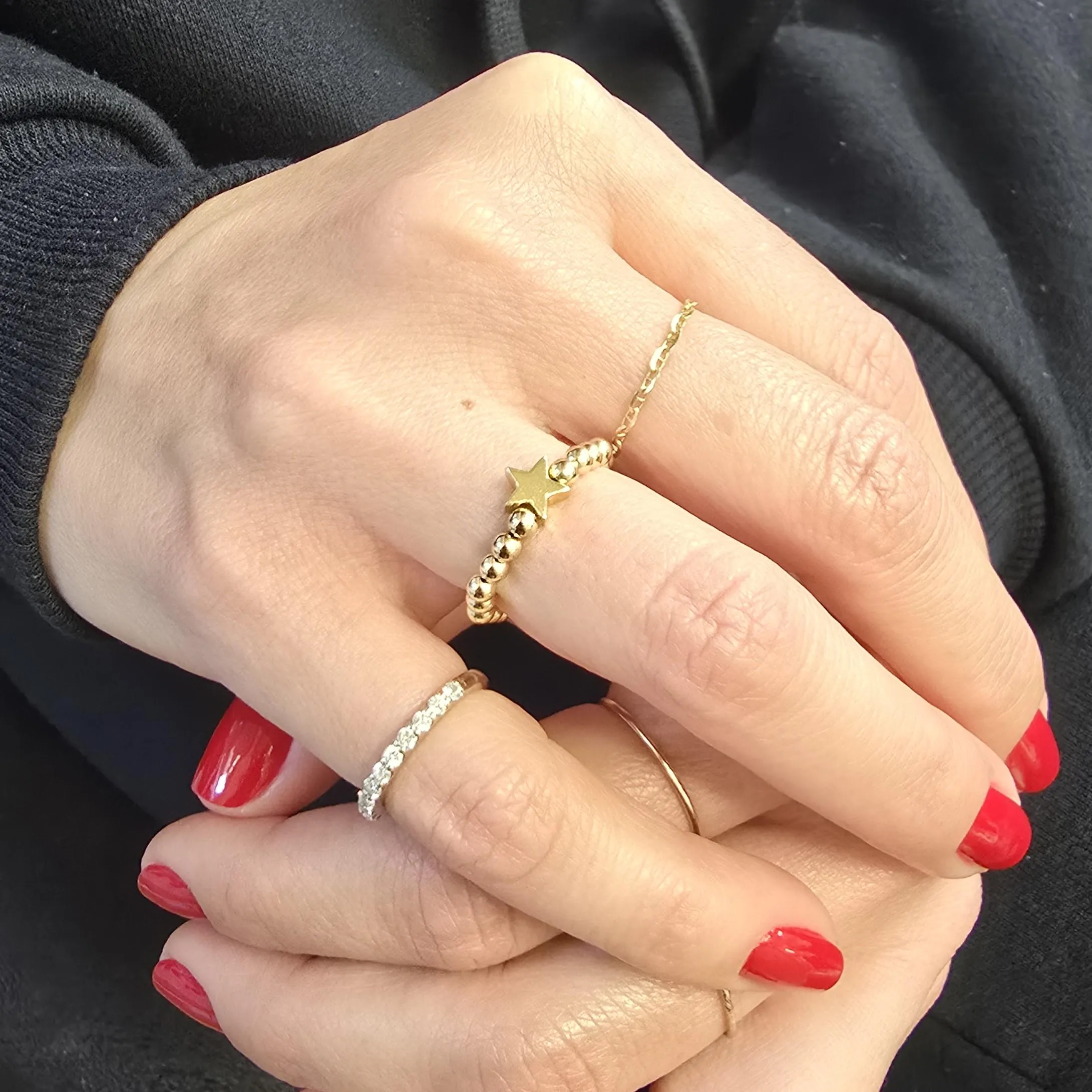 14kt Gold Filled Stacking Ring - Star Pendant Ring