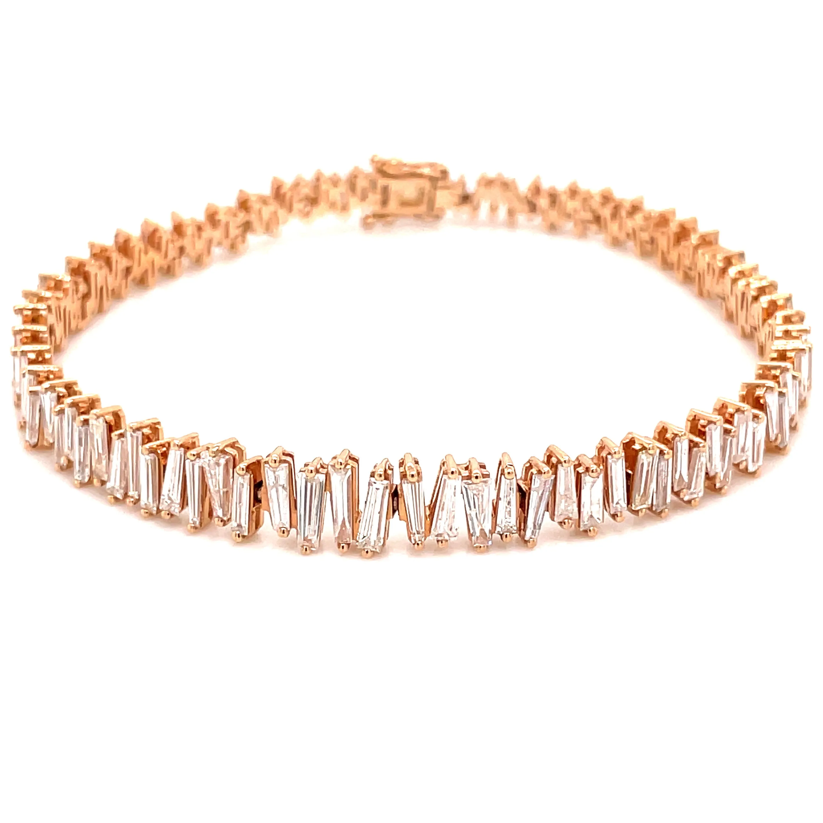 18k Baguette Cut Tennis Bracelet