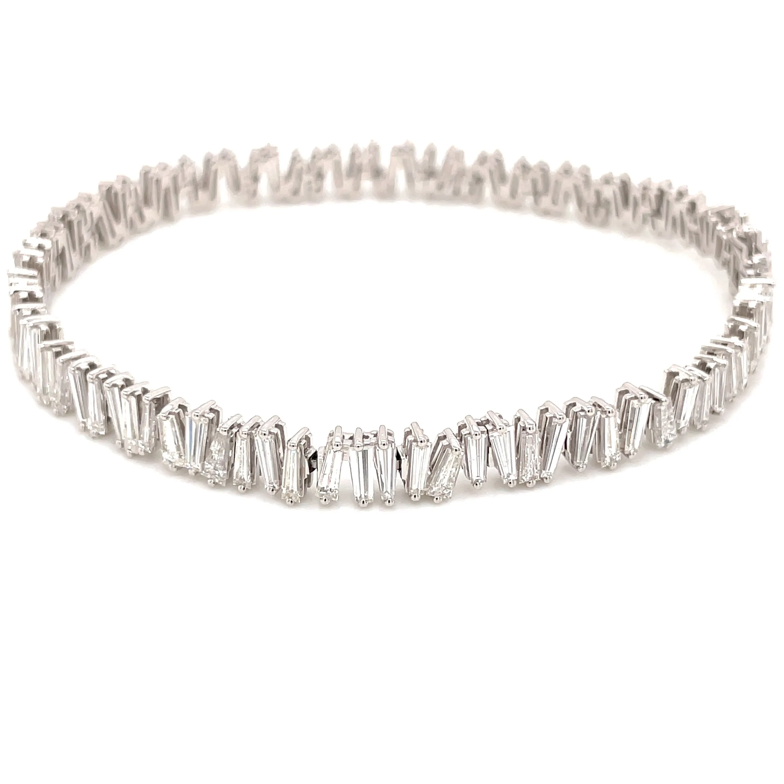 18k Baguette Cut Tennis Bracelet