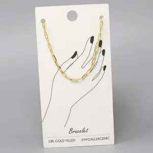 18K Gold Filled Paperclip Chain Bracelet