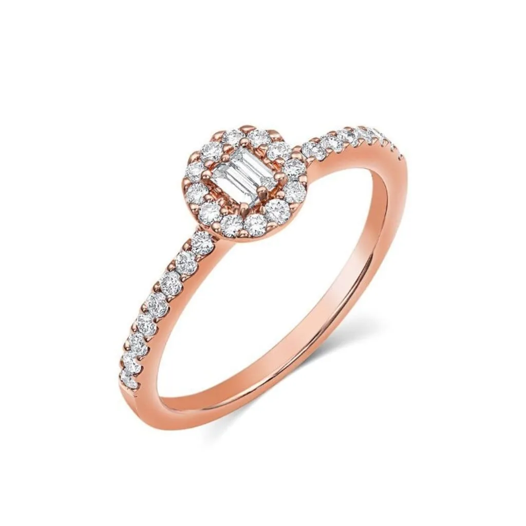 18kt Pink Gold Halo Pavè Band