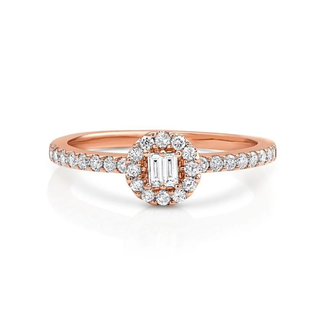 18kt Pink Gold Halo Pavè Band