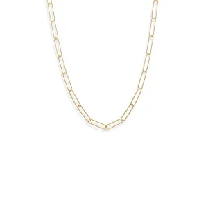 21" 14 Karat Gold Plated Paperclip Chain Necklace