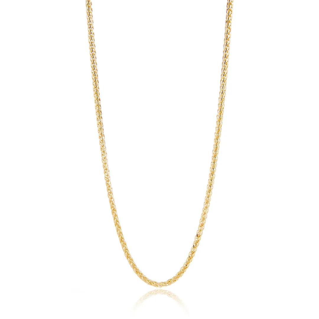 3mm Gold Wheat Chain Necklace