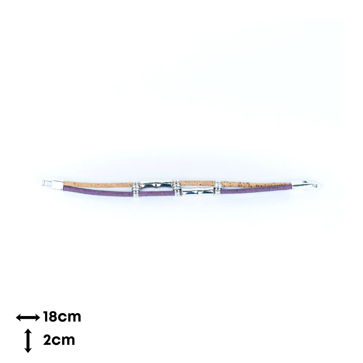 3MM round cork wire and alloy fittings tube handmade unisex bracelet  BRW-009-MIX-5