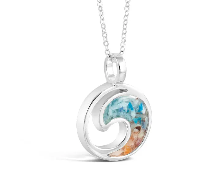 4ocean x Dune Wave Necklace in Hawaii Aqua