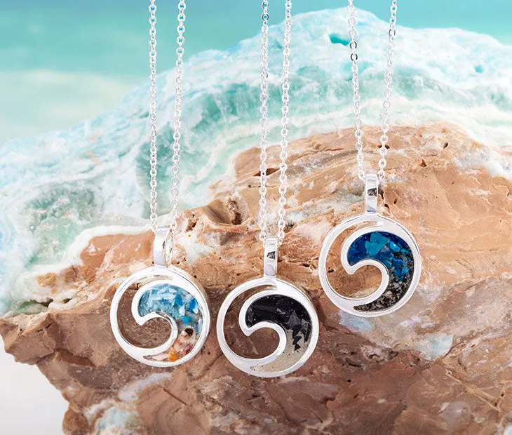 4ocean x Dune Wave Necklace in Hawaii Aqua