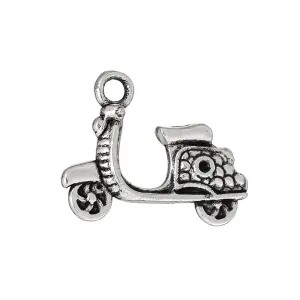 5 Pcs Tibetan Silver MOPED SCOOTER 17mm x 13mm Charms Pendants, Lead & Nickel Free Metal Charms Pendants Beads