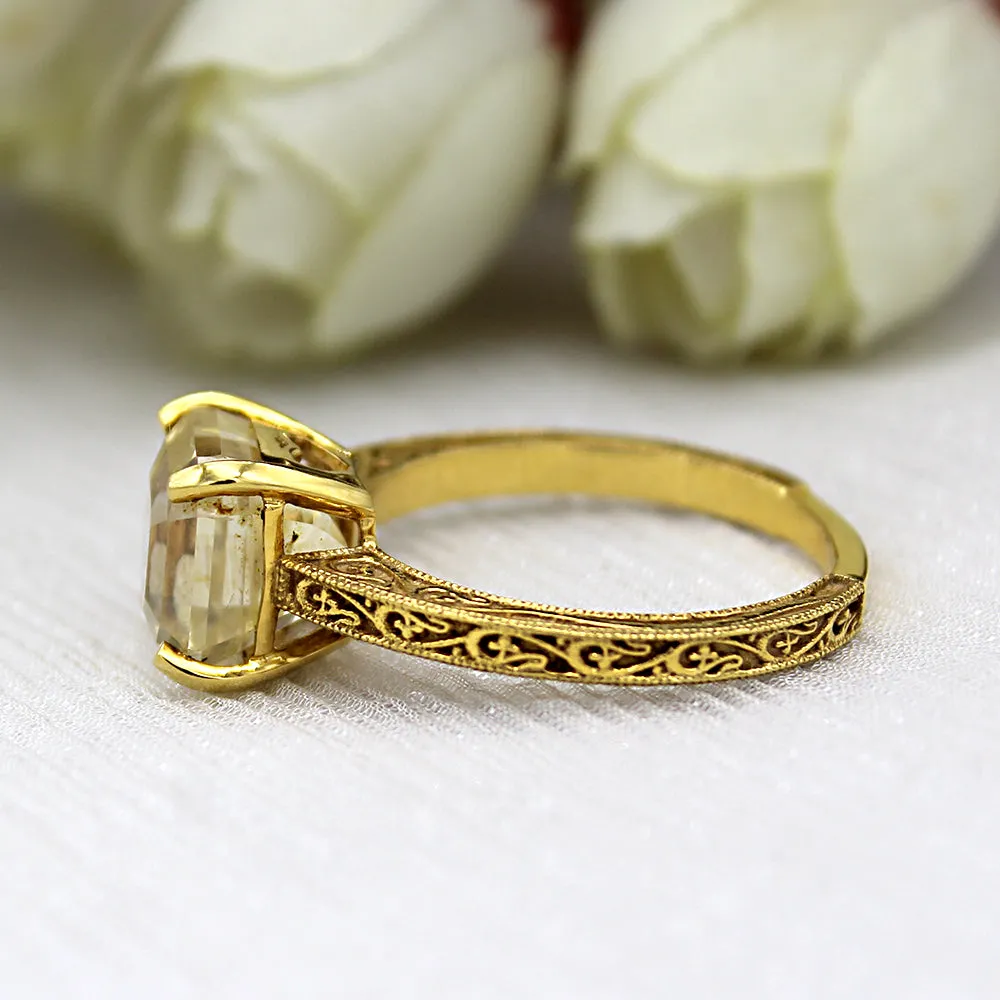 6ct Yellow Sapphire Designer Statement Ring