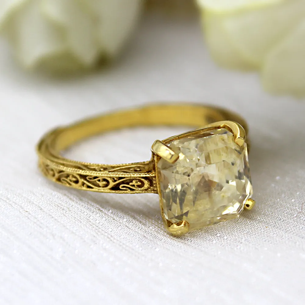 6ct Yellow Sapphire Designer Statement Ring