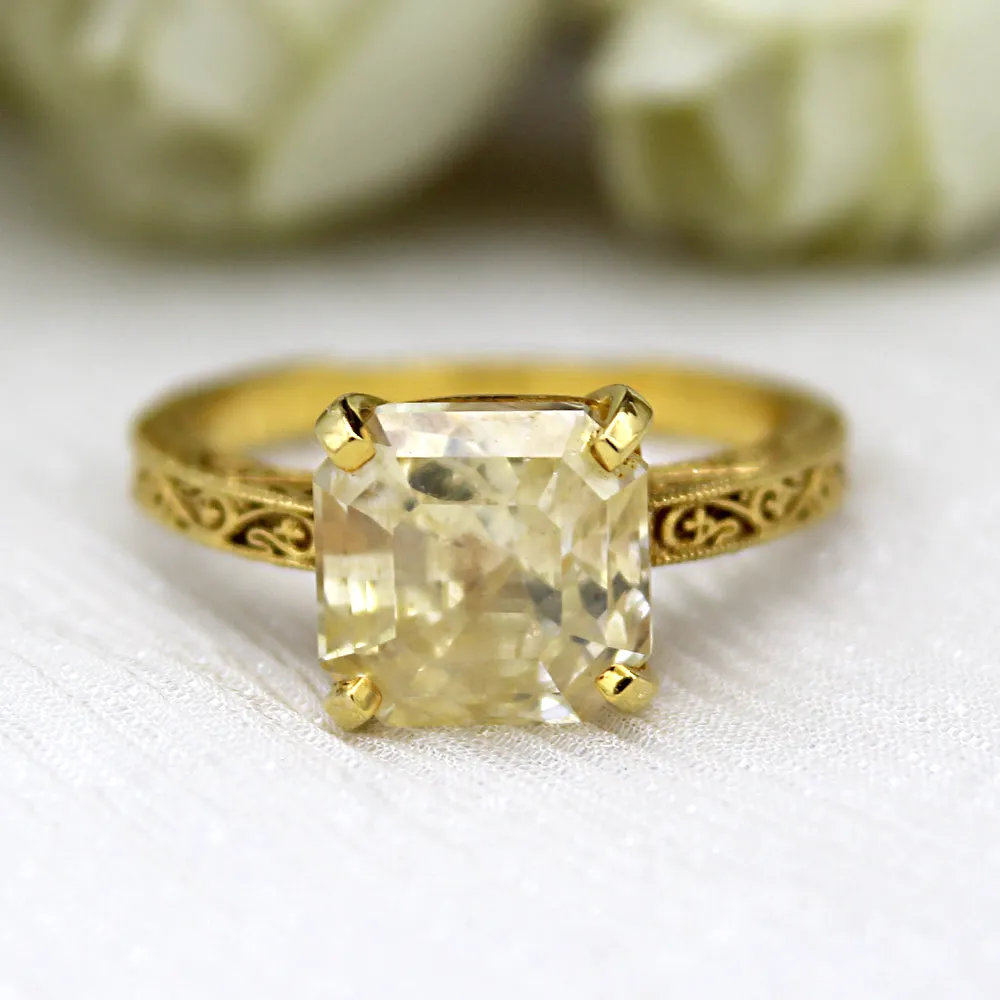 6ct Yellow Sapphire Designer Statement Ring