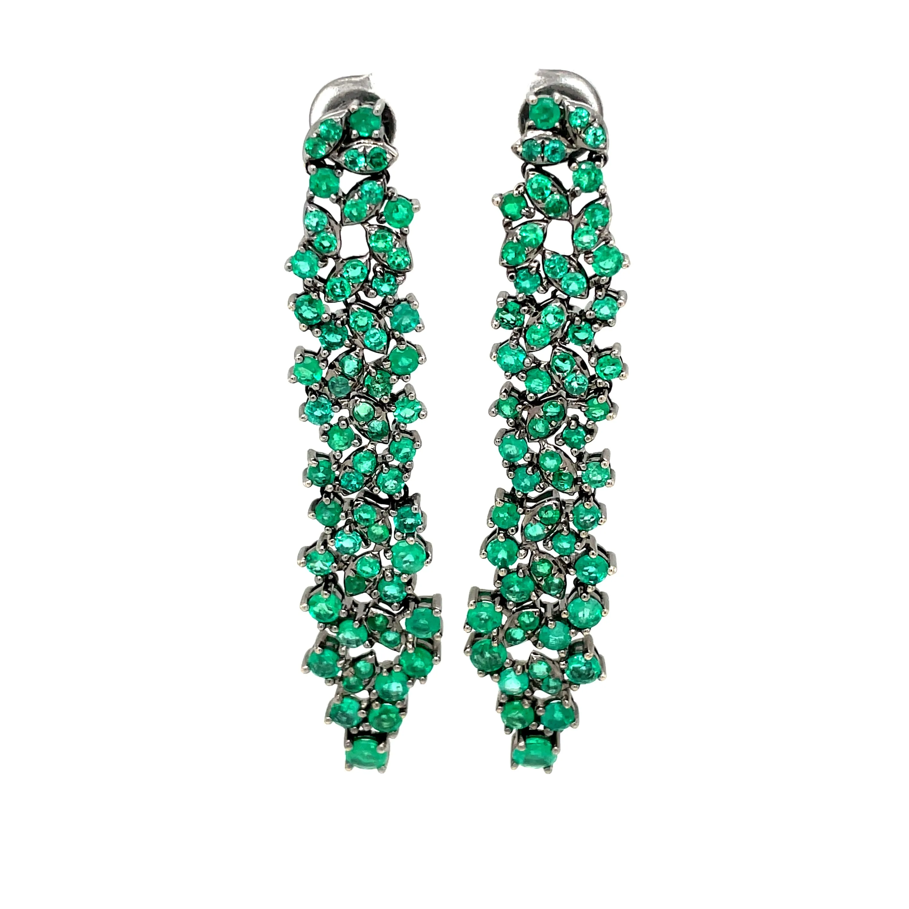 7.04ct 18k Emerald Drop Earrings