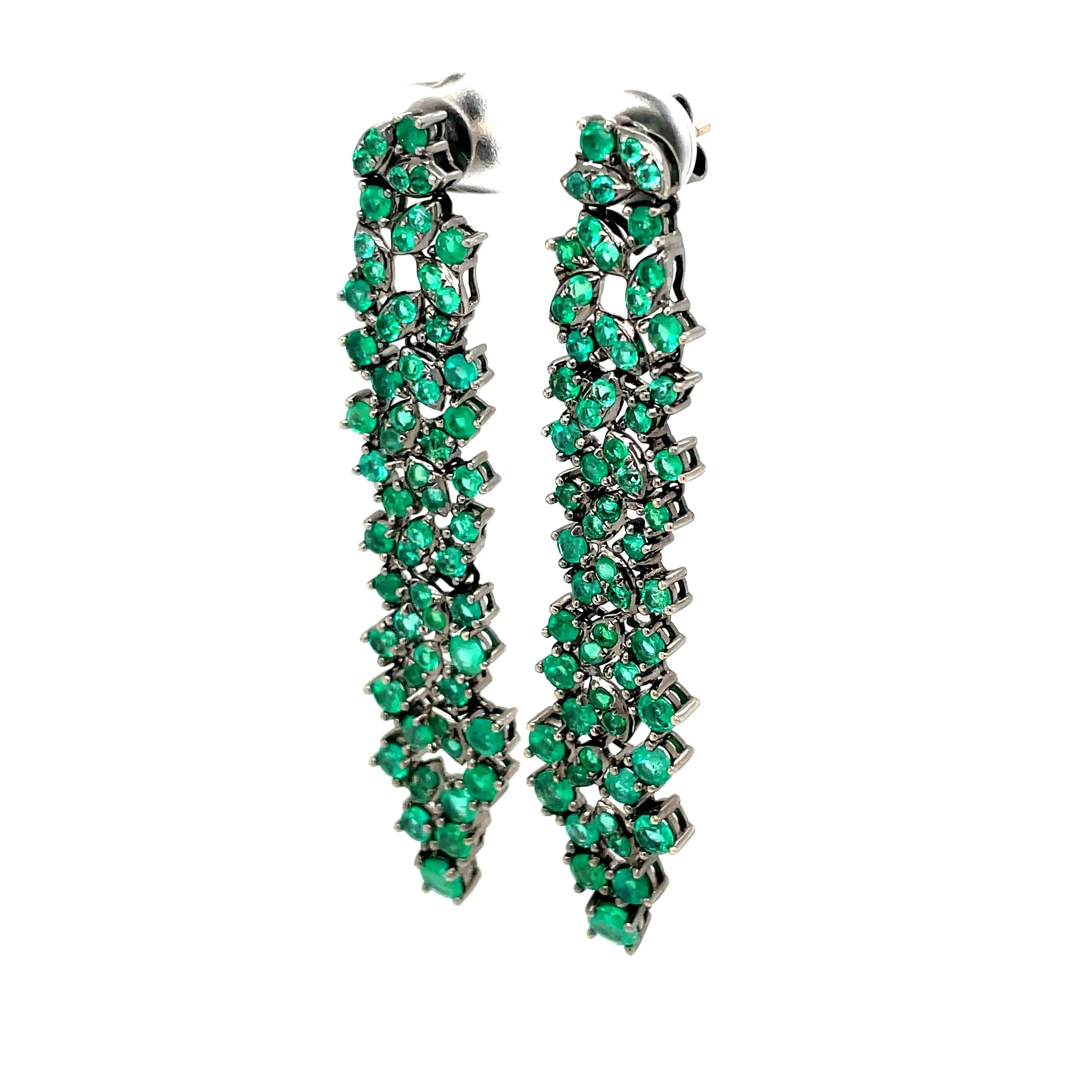 7.04ct 18k Emerald Drop Earrings