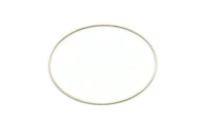 75mm Circle Connectors - 4 Antique Silver Plated Brass Circle Connectors (75x1x1mm) BS 1102