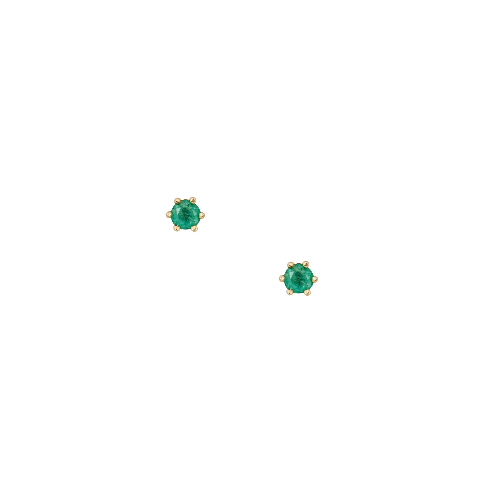 9ct Emerald Stud Earrings Gold