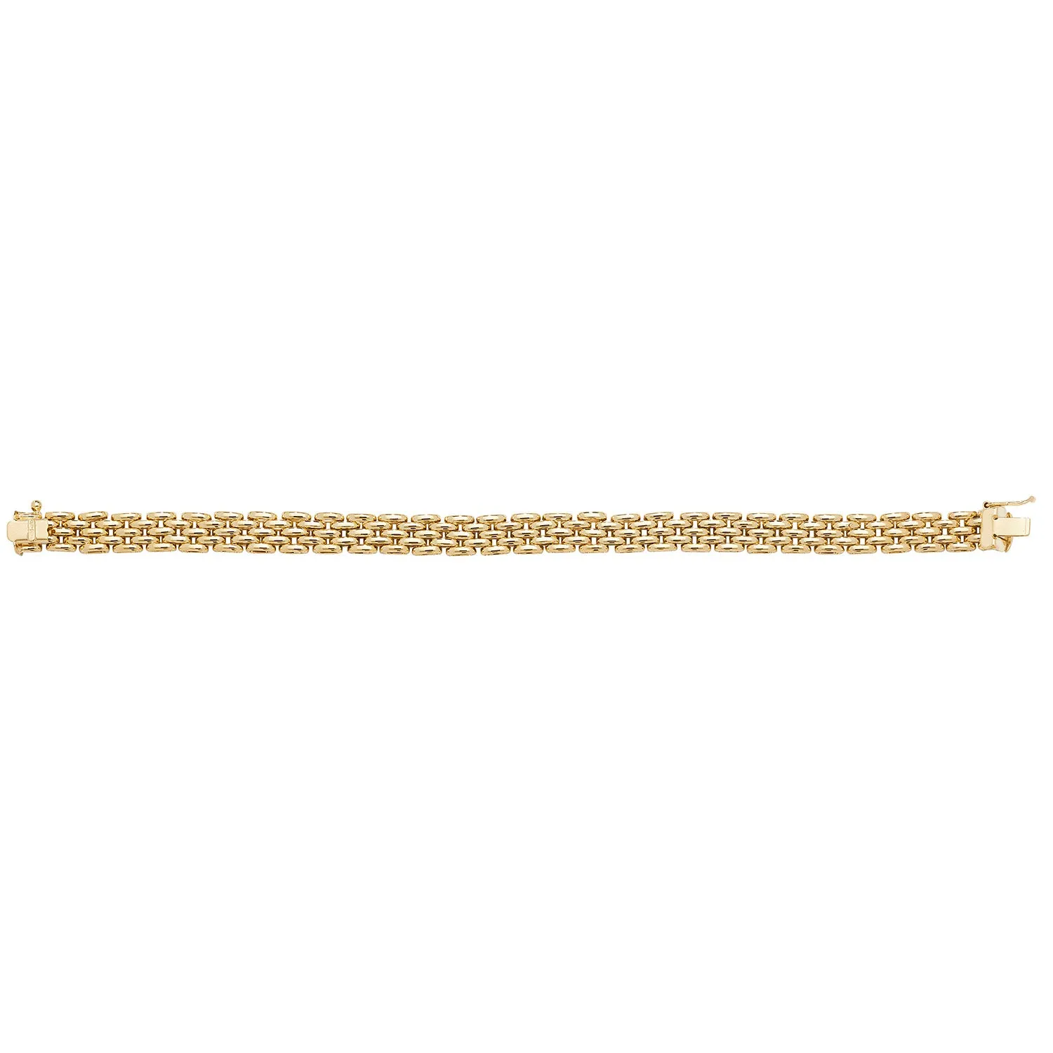 9CT GOLD BRICK LINK BRACELET