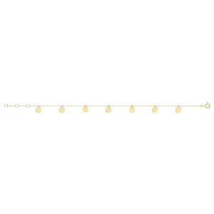 9CT GOLD DISC CHARMS BRACELET