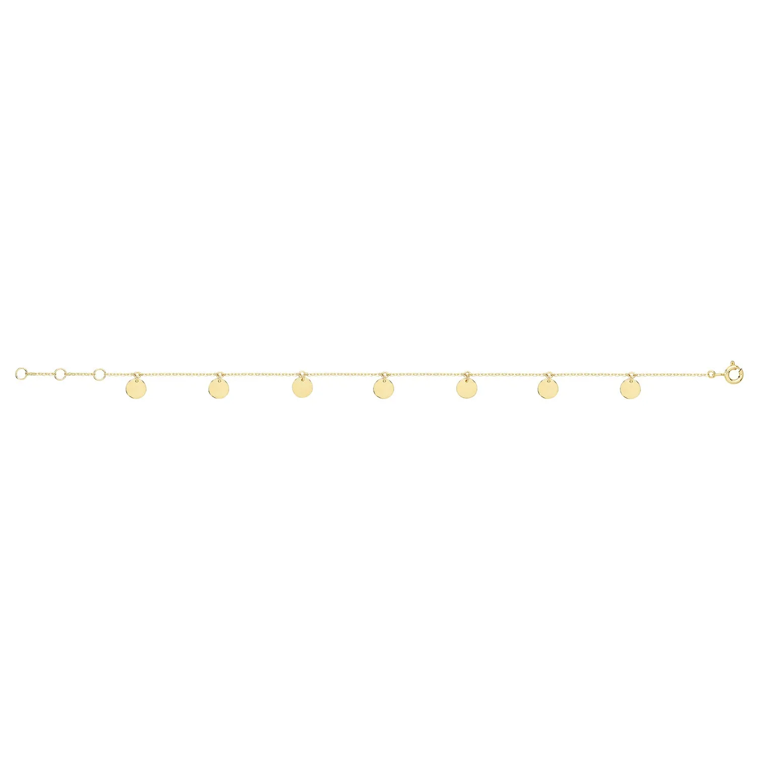 9CT GOLD DISC CHARMS BRACELET