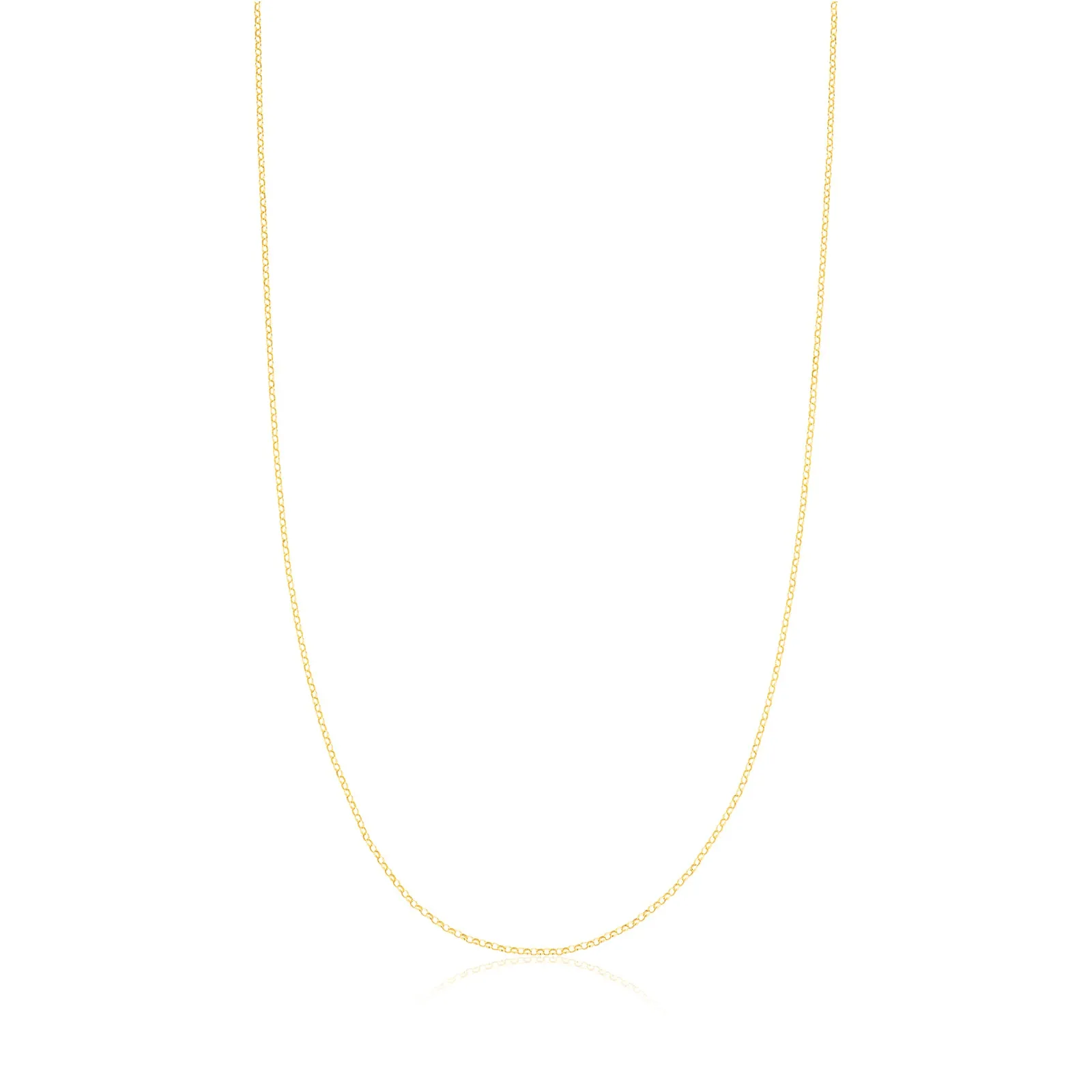 9ct Yellow Gold 40cm Round Belcher 35 Gauge Chain