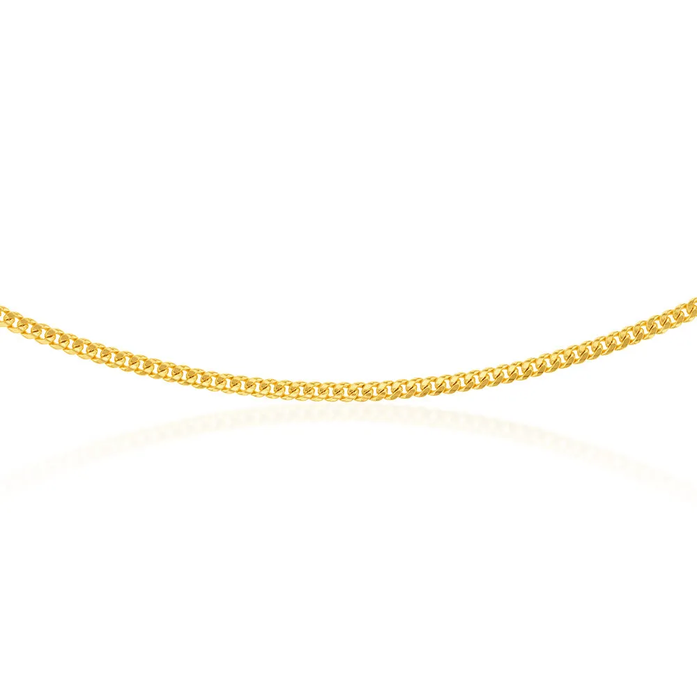 9ct Yellow Gold Silverfilled Curb 100 Gauge 55cm Chain