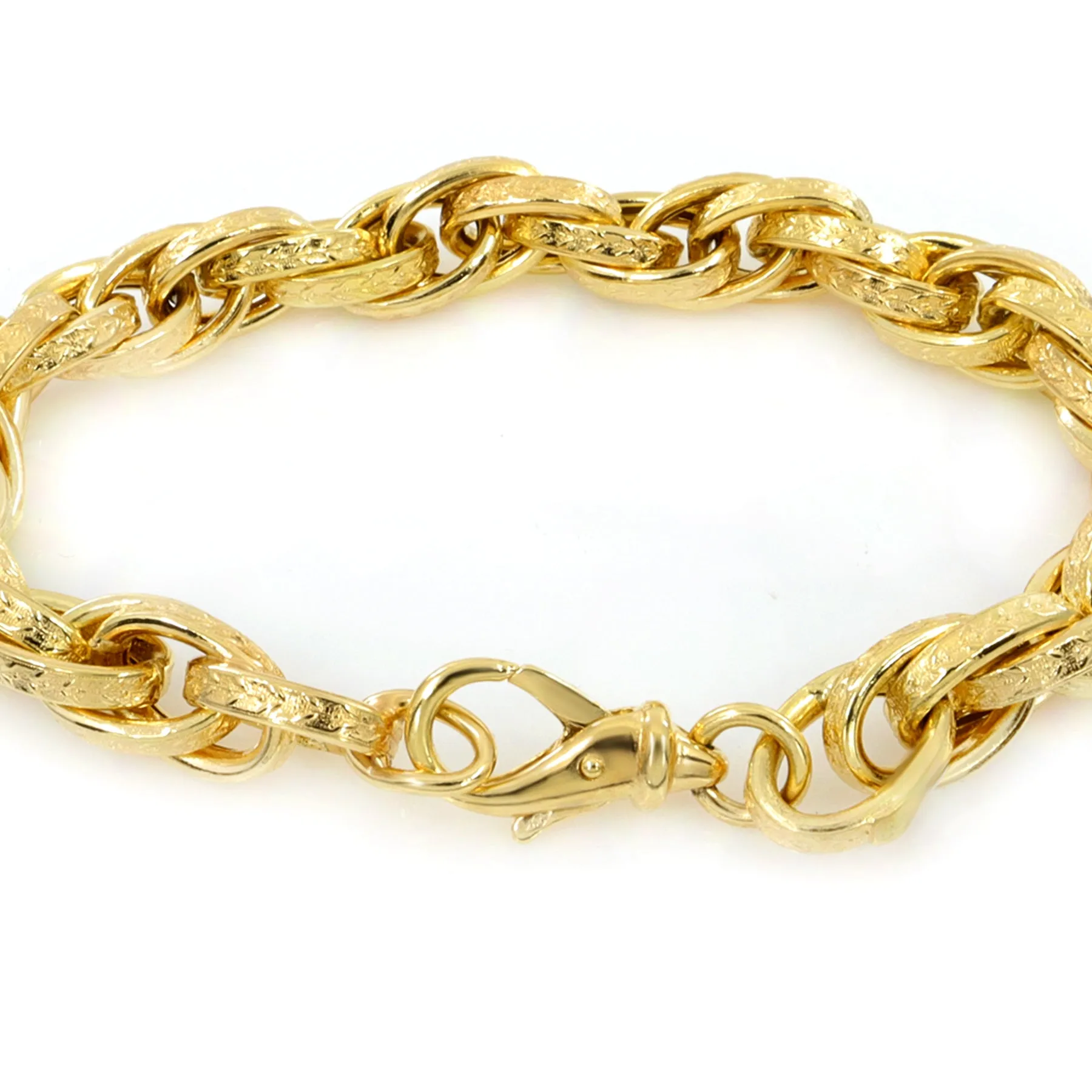 9K Yellow Gold Patterned Bracelet - 20724641