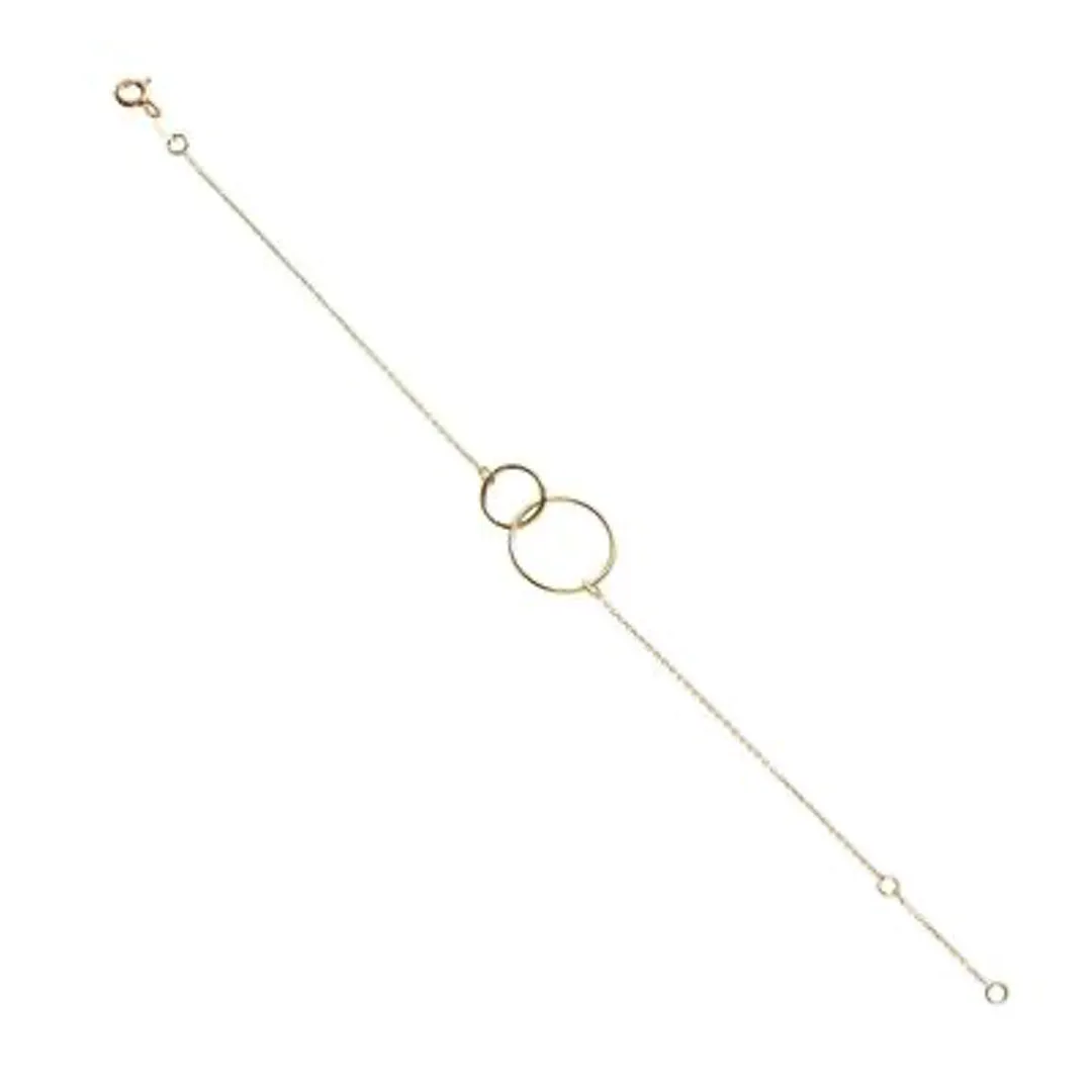 9kt Yellow Gold Double Circle Bracelet