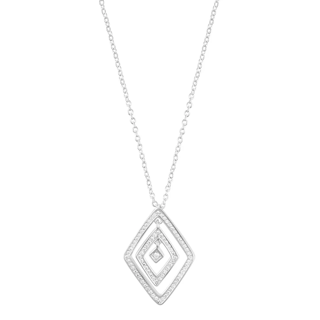 Adjustable CZ Concentric Diamond Necklace