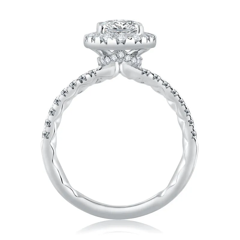 A.Jaffe Engagement Rings Oval Halo Engagement Ring with Belted Gallery Detail ME2168Q/260B