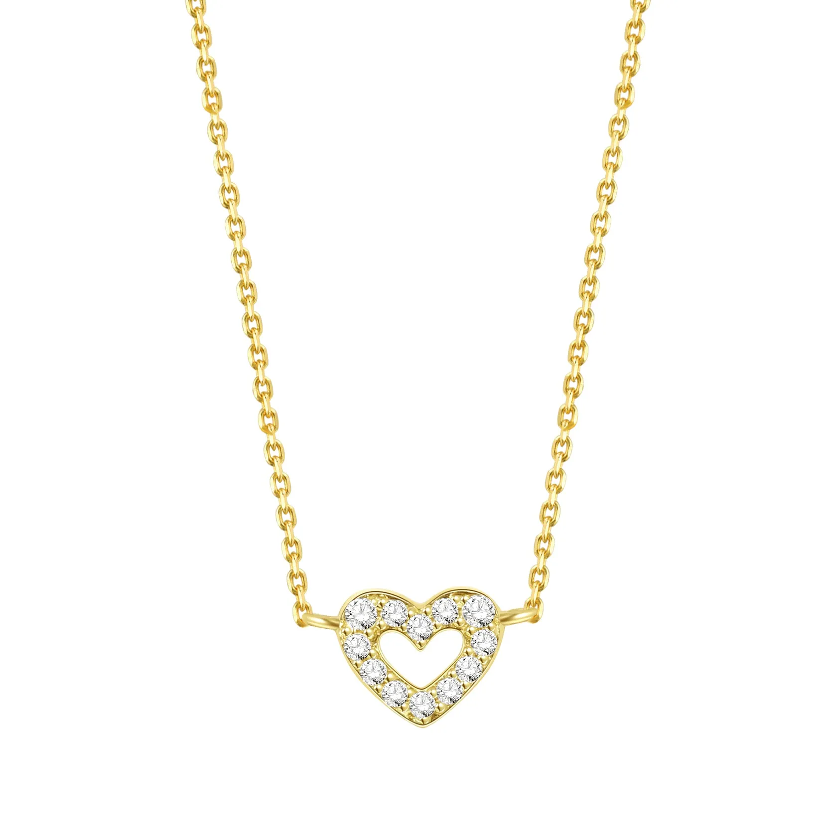 Amore Heart Pendant Necklace 14K Gold