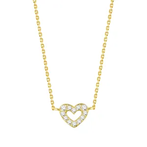 Amore Heart Pendant Necklace 14K Gold