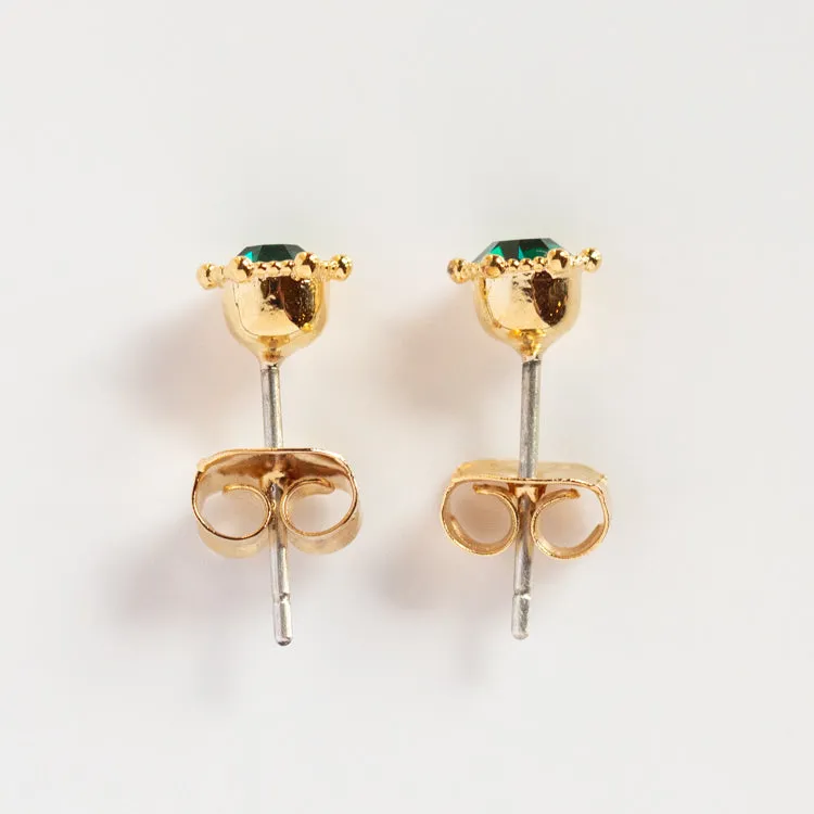 Astrid Stud Earrings in Emerald