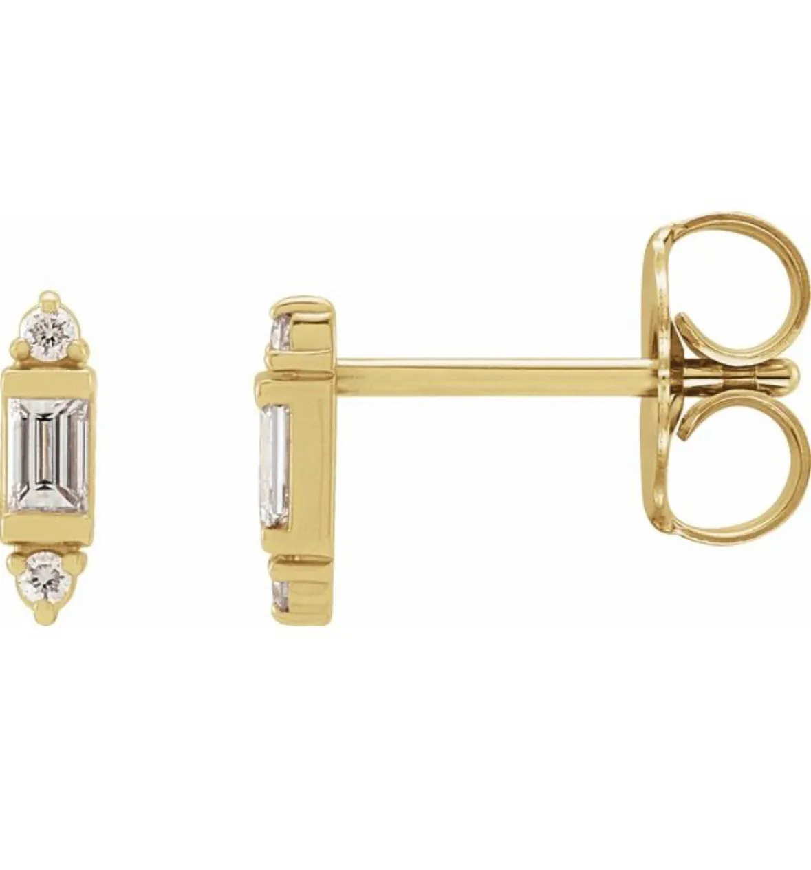 Baguette Crown Stud Earrings